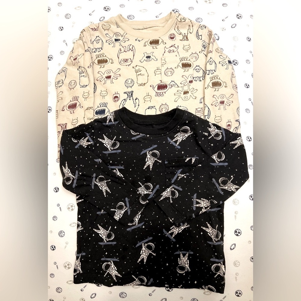 GAP 2-Piece Long Sleeve Graphic T-Shirt Set, Size 2 years